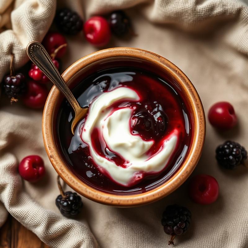 Yogur de oveja con frutos del bosque